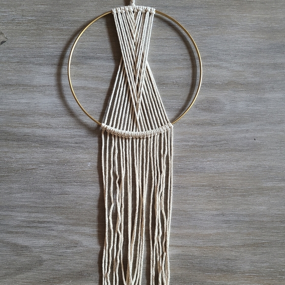 Macrame Geometric Wall Decor Hanging Hoop - Picture 5 of 7